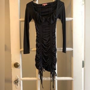 verge girl black scrunchy dress